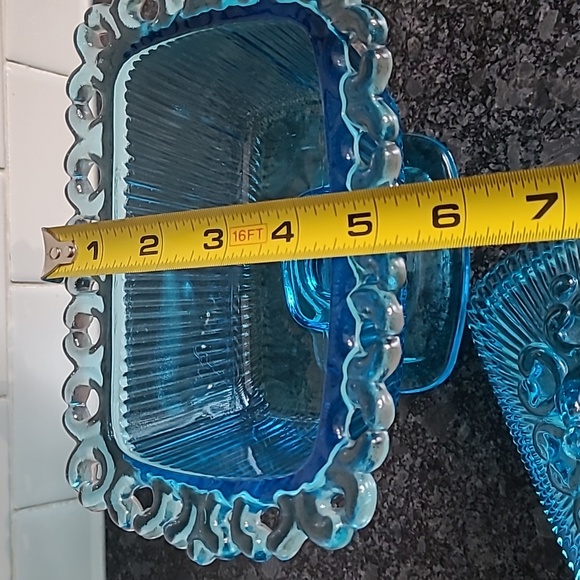 Indiana Blue Glass Covered Pedestal Dish - Picture 9 of 16